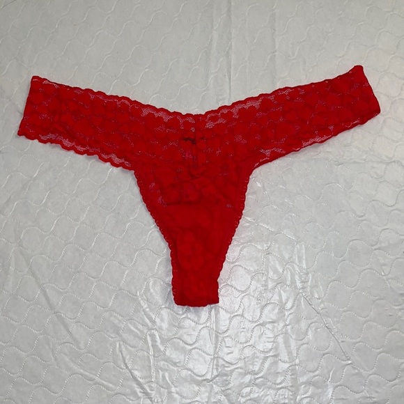 Victoria’s Secret red heart mesh nylon panty O/S - Picture 4 of 9